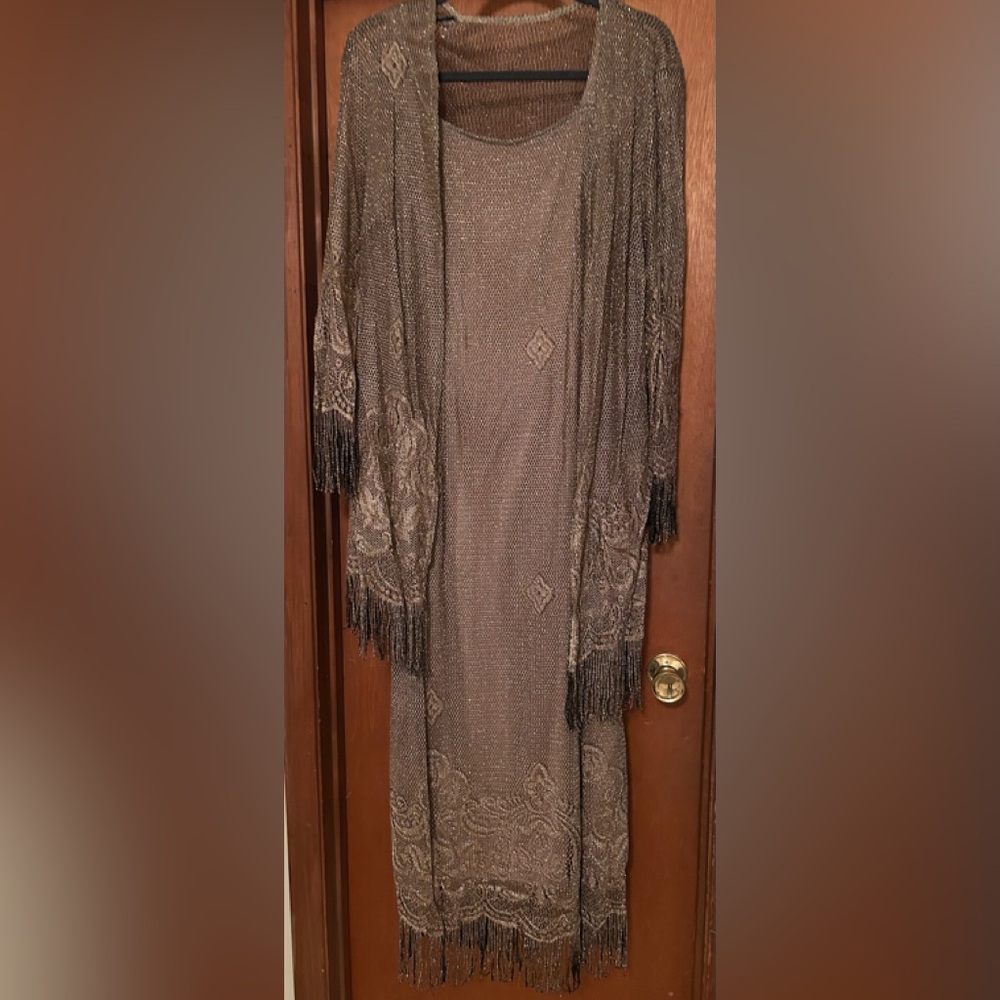 Elegant Lace Fringe Evening Dress